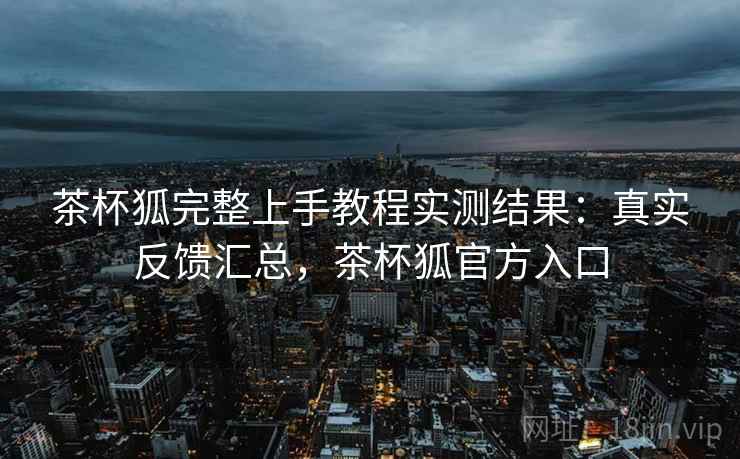 茶杯狐完整上手教程实测结果：真实反馈汇总，茶杯狐官方入口