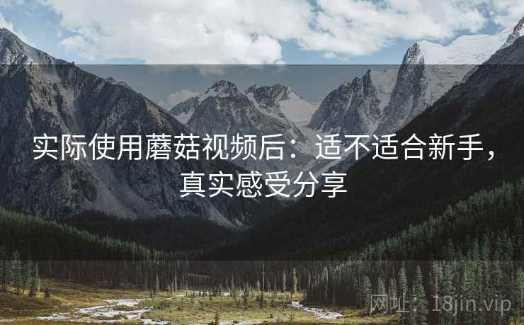 实际使用蘑菇视频后：适不适合新手，真实感受分享